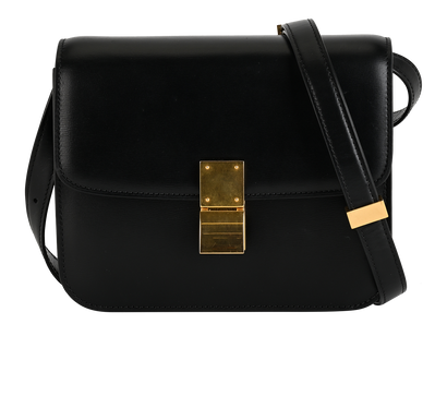 Teen Classic Box Bag, &pound;850, Handbags, Black, Leather, Front view